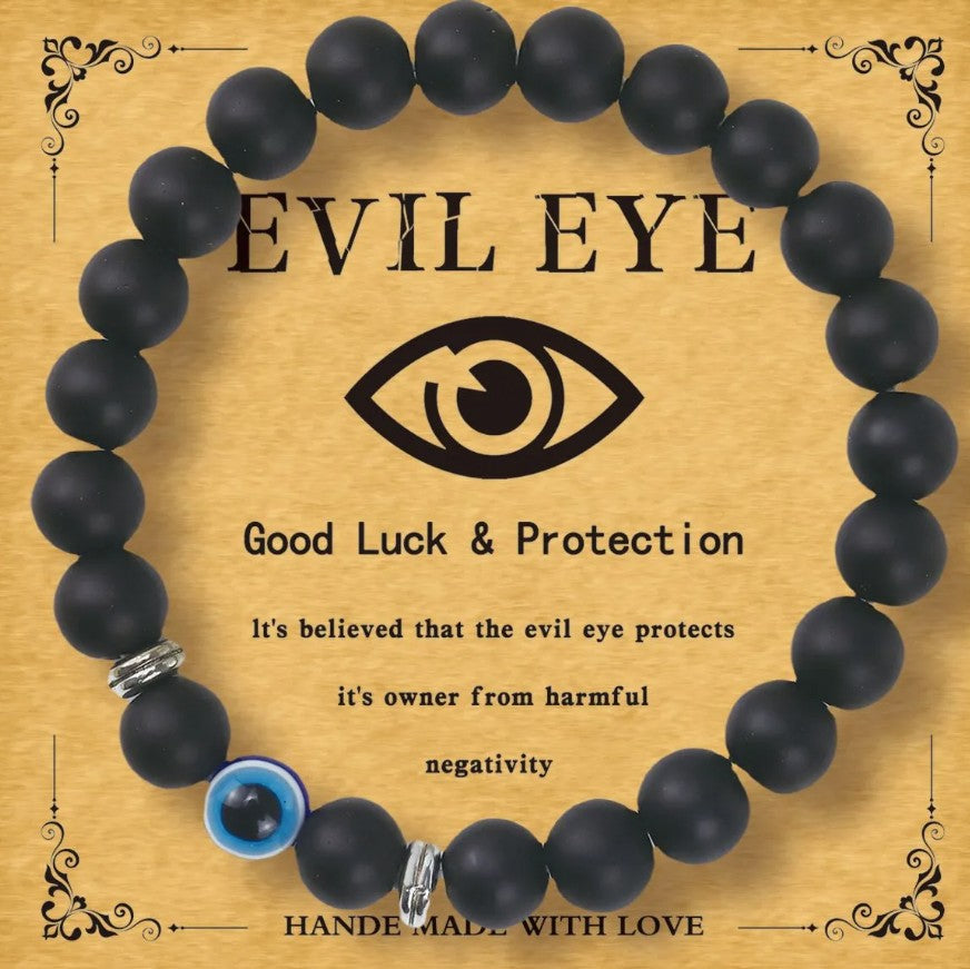 Good Luck & protection: Perlenarmband mit Naturstein
