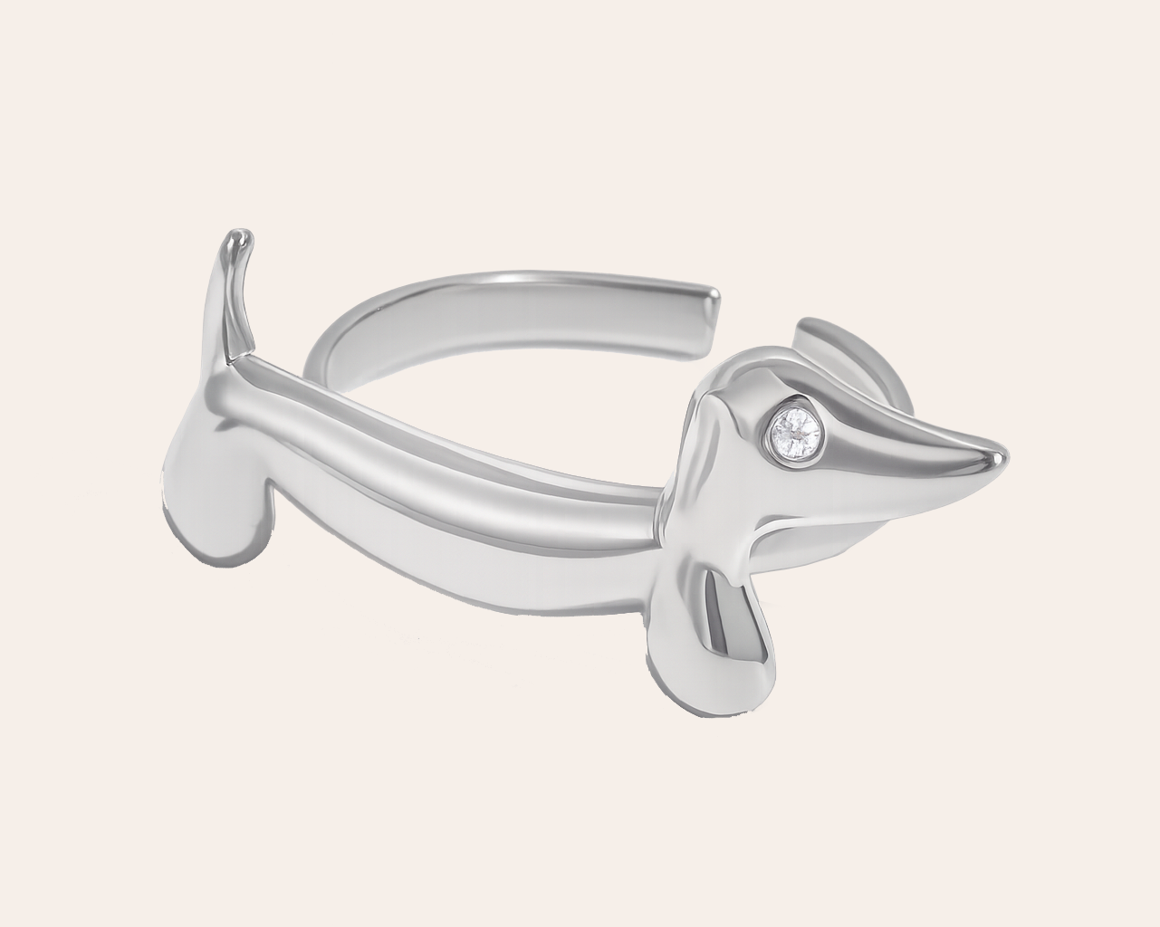 Offener Hunde Ring aus Edelstahl