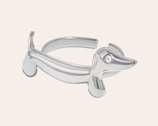 Offener Hunde Ring aus Edelstahl