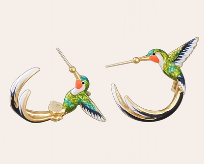 Kolibri Vogel Ohrring: große Ausgabe