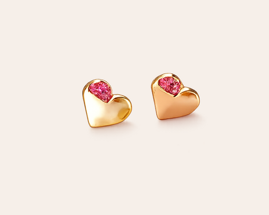 Minis: Herz-Ohrringe mit Strass