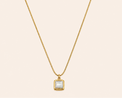 Damen-Halskette mit geometrischem Anhänger aus Edelstahl – Goldfarben & wasserfest
