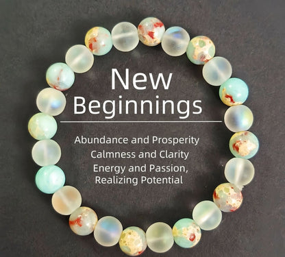 New Beginnings: Handgemachtes Perlenarmband mit Naturstein