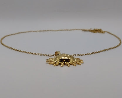 Damen-Halskette mit Sonnen-Design aus Edelstahl – Goldfarben & wasserfest