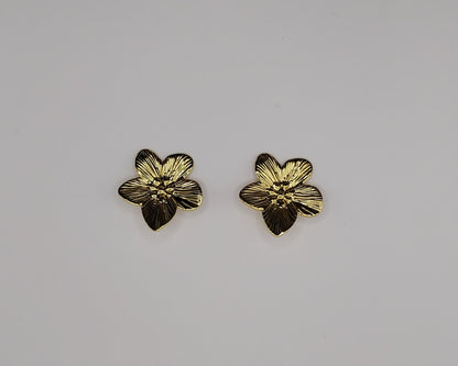 Damen Ohrringe aus Edelstahl – Goldfarbenes Blumen Design, wasserfest & langlebig