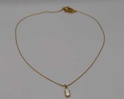 Edelstahl Halskette mit weißem Stein - Layering Kette für Damen