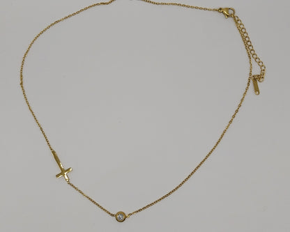 Titanstahl-Halskette Damen – Einfacher Stil mit Kreuz-Muster