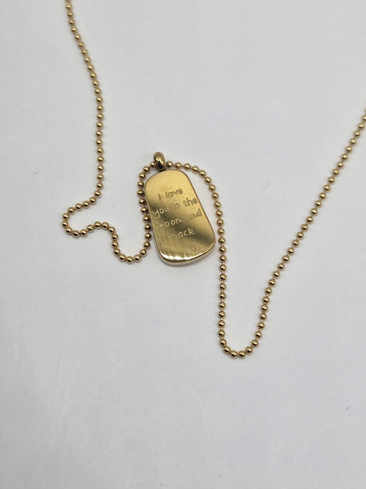 🌙 “I love you to the moon and back” – stainless steel necklace in gold color