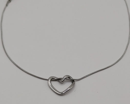 Halskette Mit Herz Anhänger| Farbe: Silber
