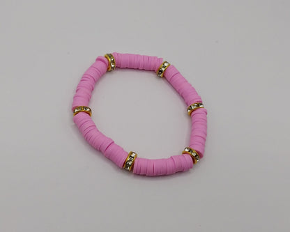 💜 Handgemachtes Armband – Lila mit goldfarbenen Akzenten 💜