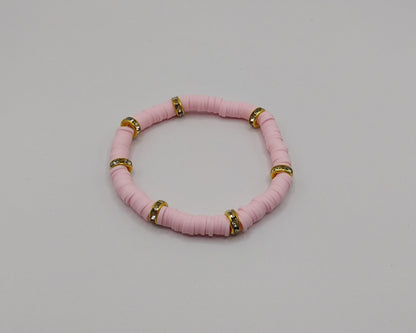 💗 Handgemachtes Armband – Pink &amp; Gold