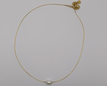 Damen Halskette mit Süßwasserperle aus Edelstahl – Goldfarben