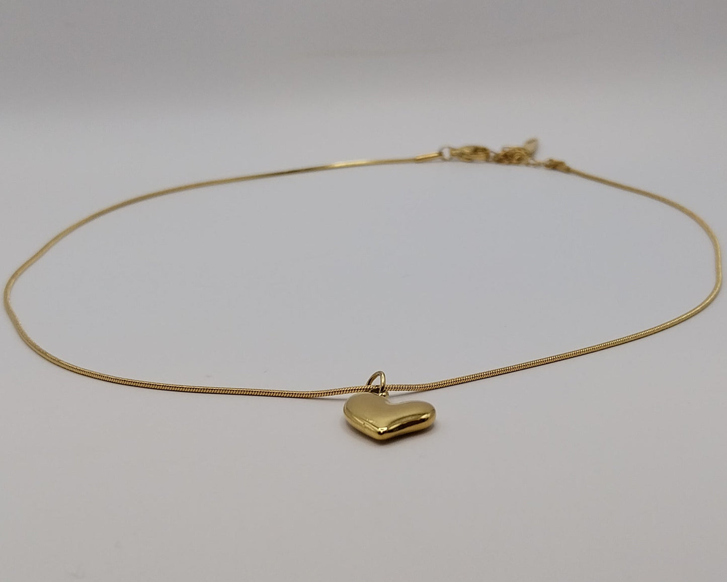 Damen-Halskette mit Herz-Anhänger aus Edelstahl – Goldfarben & wasserfest