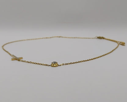 Titanstahl-Halskette Damen – Einfacher Stil mit Kreuz-Muster