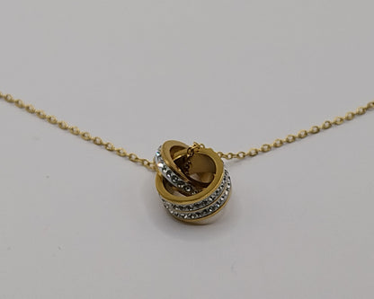 Elegante Goldfarbene Halskette mit Strass-Anhänger