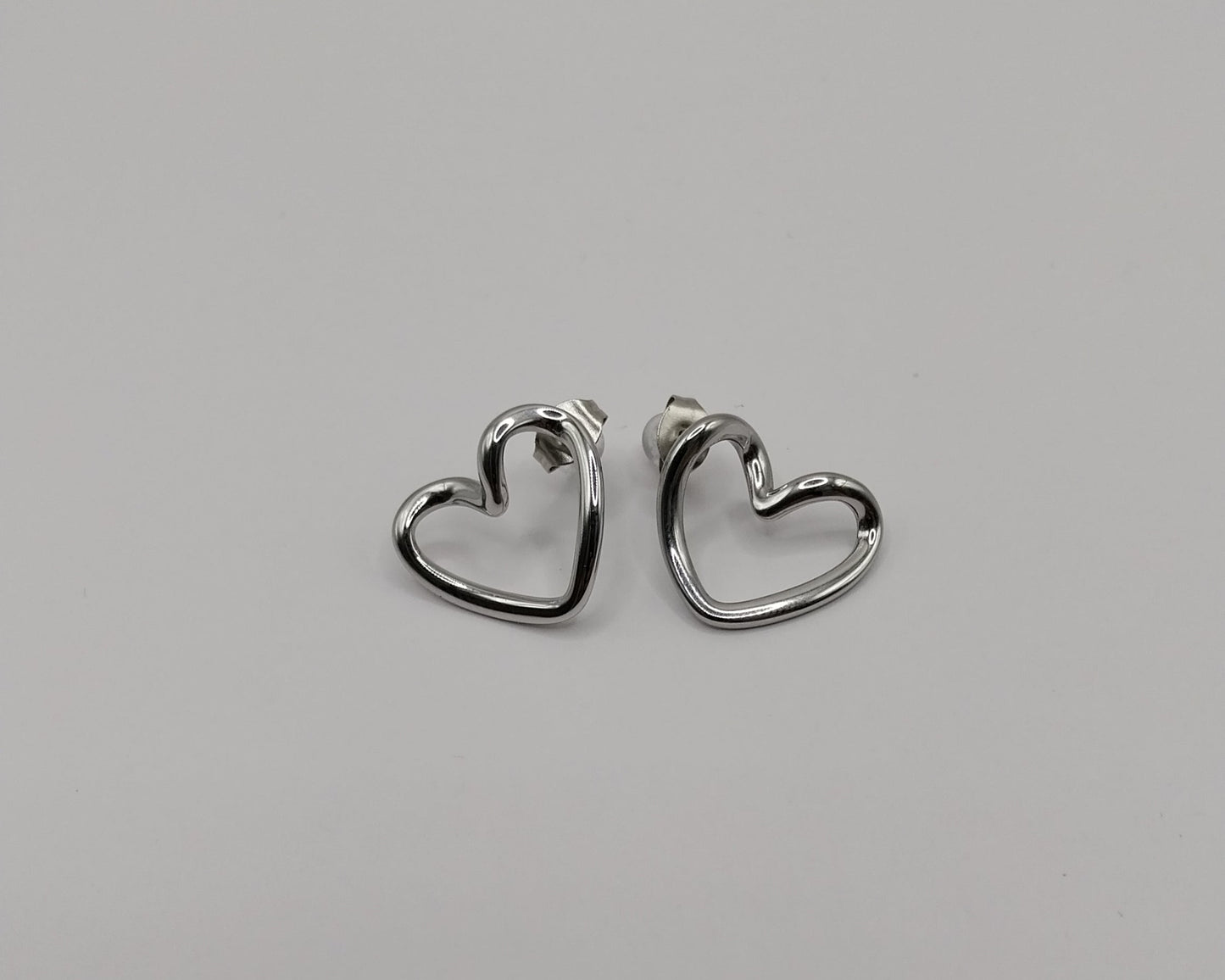 Herzförmige Ohrringe aus Edelstahl 304| Farbe: Silber