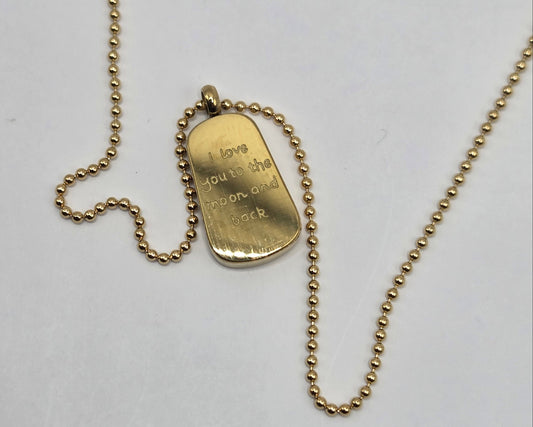 🌙 “I love you to the moon and back” – stainless steel necklace in gold color