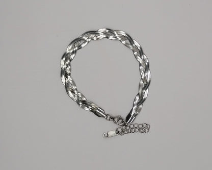 Modernes Edelstahl-Armband im Snake-Style – Silberfarbe