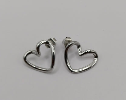 Herzförmige Ohrringe aus Edelstahl 304| Farbe: Silber