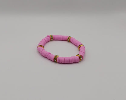 💜 Handgemachtes Armband – Lila mit goldfarbenen Akzenten 💜