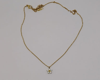Edelstahl-Halskette mit Blumenanhänger – Goldfarben