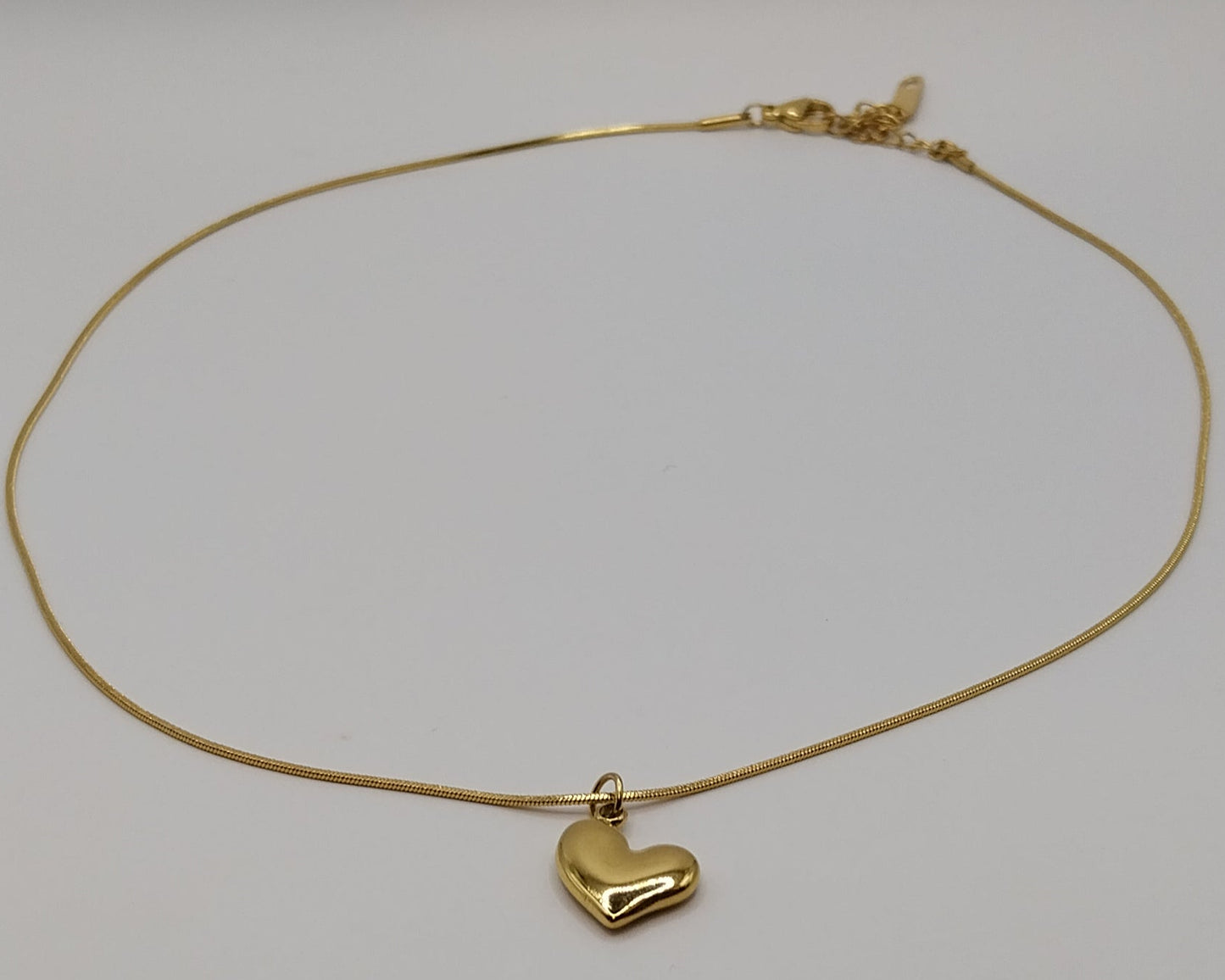 Damen-Halskette mit Herz-Anhänger aus Edelstahl – Goldfarben & wasserfest