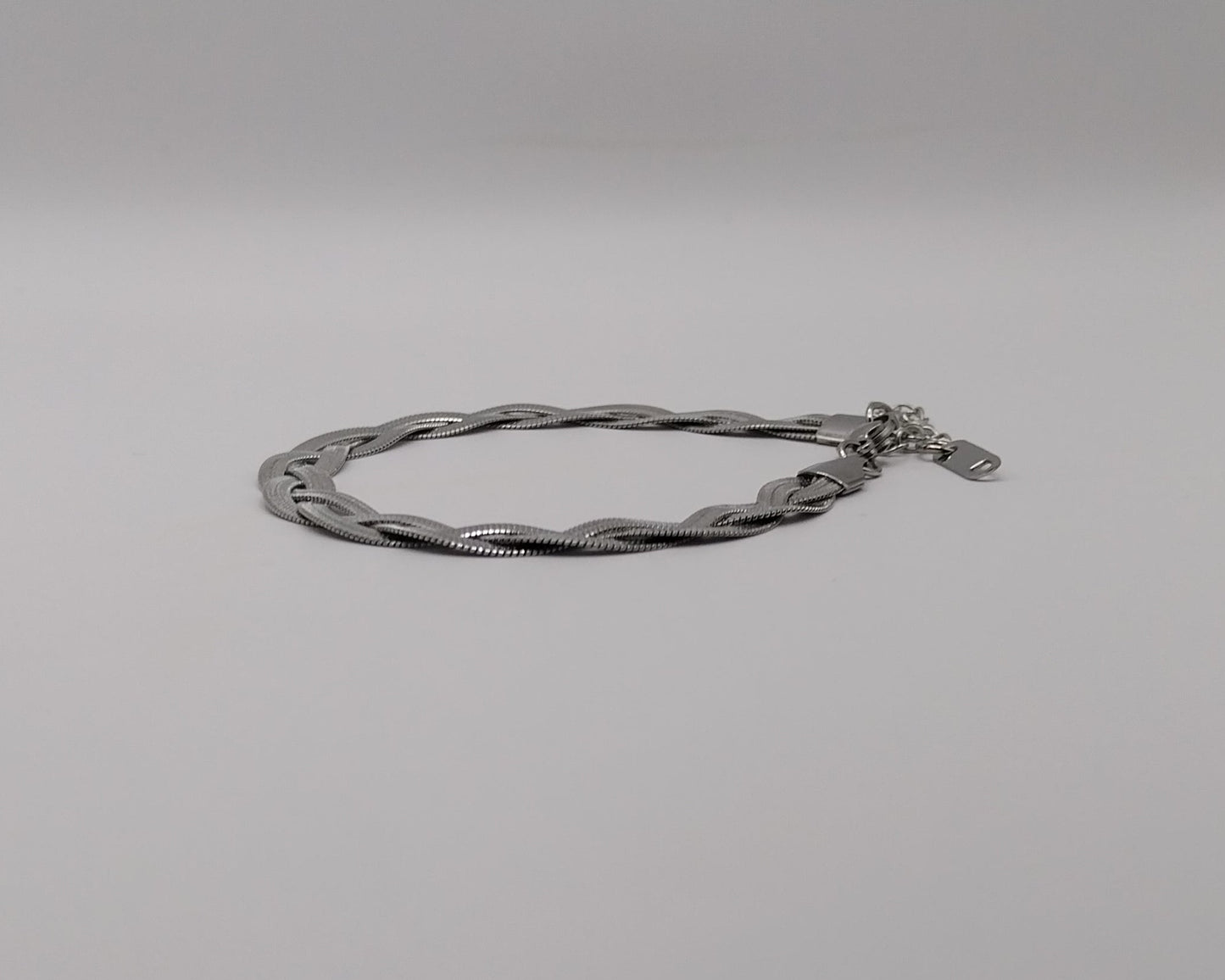 Modernes Edelstahl-Armband im Snake-Style – Silberfarbe