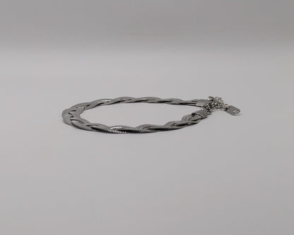 Modernes Edelstahl-Armband im Snake-Style – Silberfarbe