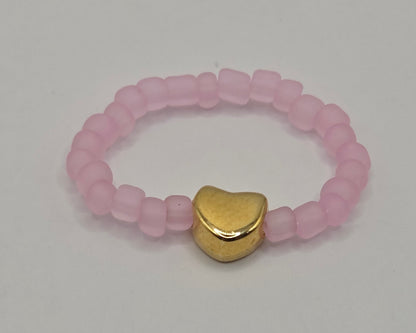 💗 Handgemachter Ring mit pinken Perlen &amp; Herz – verspielt &amp; romantisch