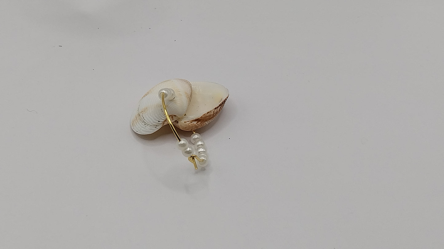 Muschel-Ohrringe mit Perlen – handgemacht