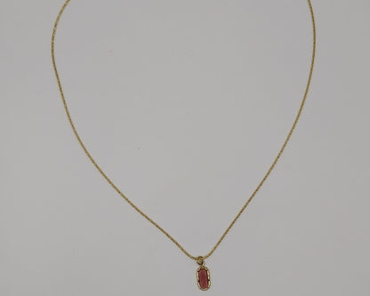 Edelstahl Halskette mit rotem Stein – Elegante Statement Kette