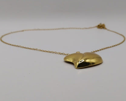 Schmuckset Damen – Goldfarbenes Herz Design (Halskette & Ohrringe)
