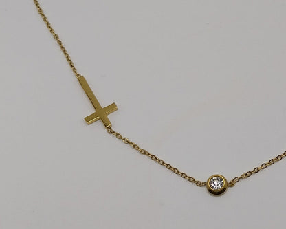 Titanstahl-Halskette Damen – Einfacher Stil mit Kreuz-Muster