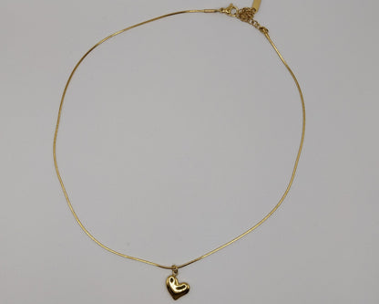Damen-Halskette mit Herz-Anhänger aus Edelstahl – Goldfarben & wasserfest