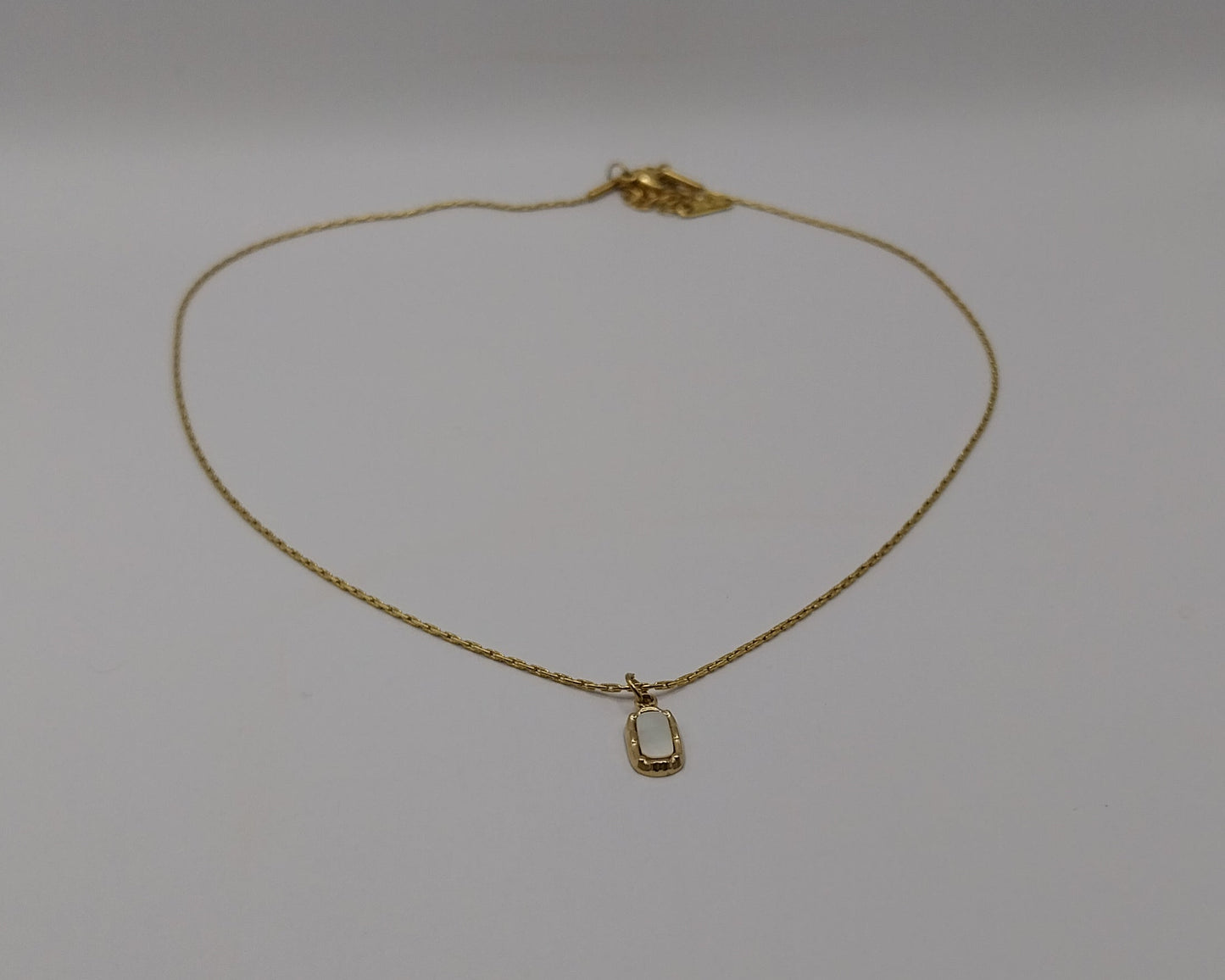 Edelstahl Halskette mit weißem Stein - Layering Kette für Damen