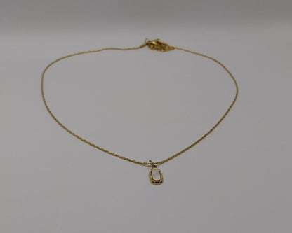 Edelstahl Halskette mit weißem Stein - Layering Kette für Damen