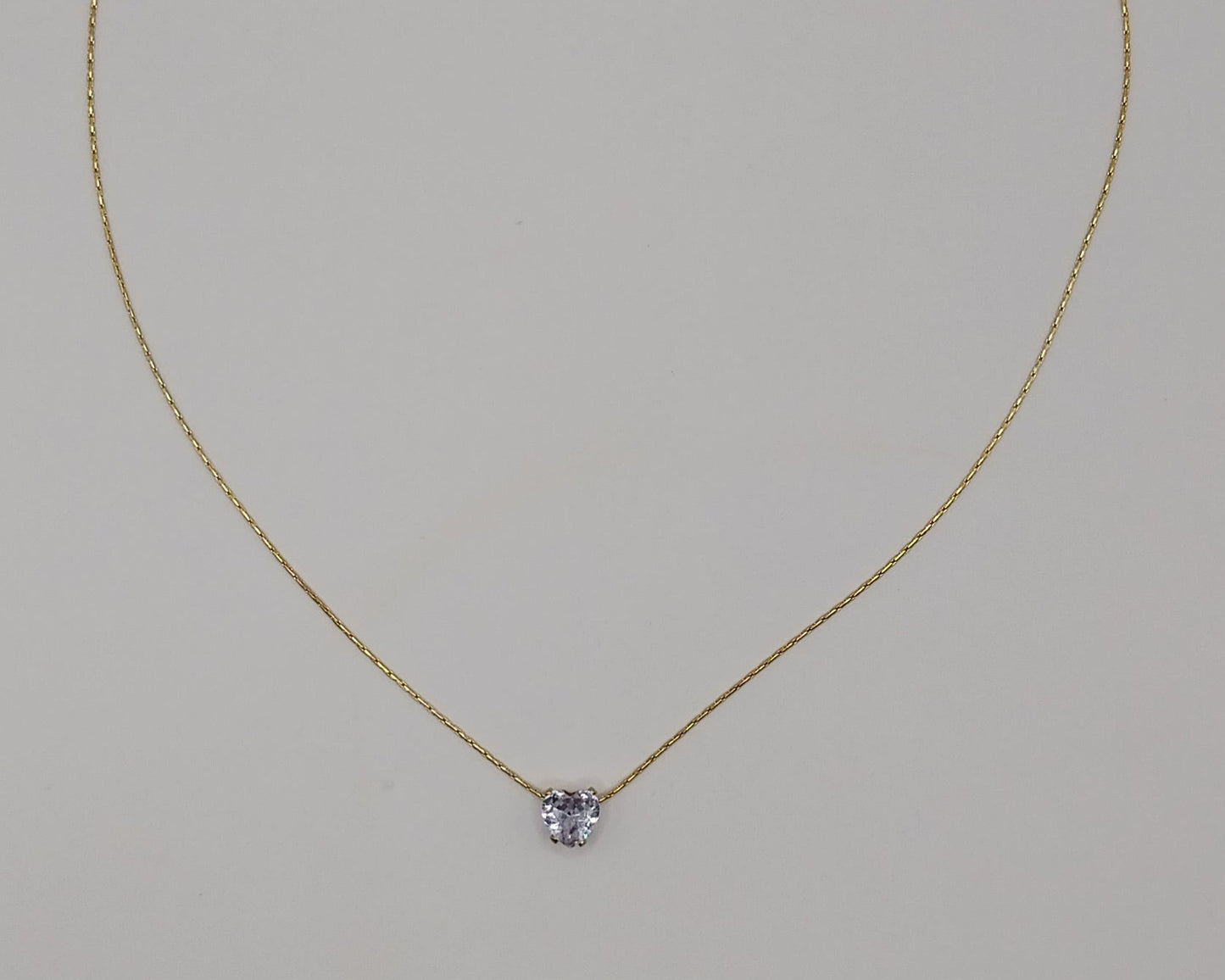 Edelstahl Halskette mit Herz-Zirkon Anhänger