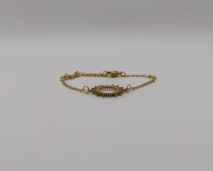 Edelstahl Armband mit Sonnenkreis – Boho Charm Armband für Damen