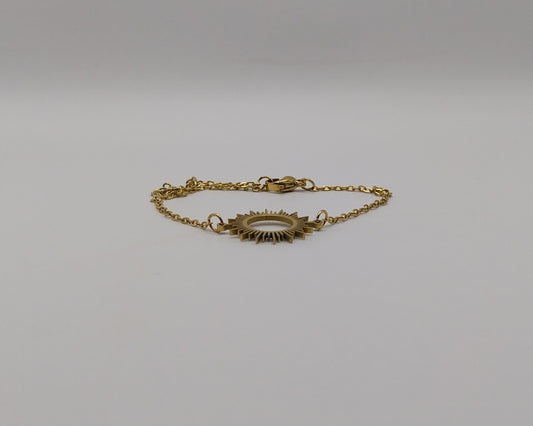 Edelstahl Armband mit Sonnenkreis – Boho Charm Armband für Damen