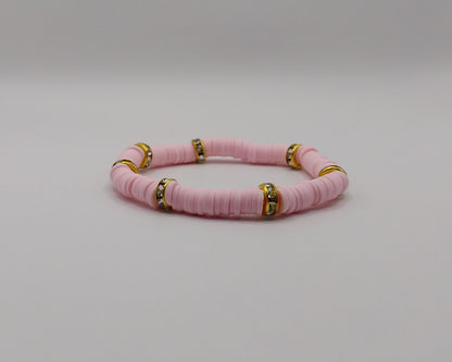 💗 Handgemachtes Armband – Pink &amp; Gold