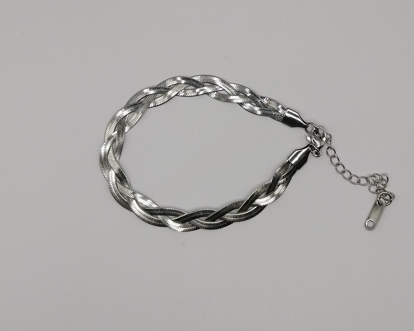 Modernes Edelstahl-Armband im Snake-Style – Silberfarbe