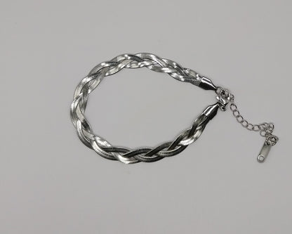 Modernes Edelstahl-Armband im Snake-Style – Silberfarbe