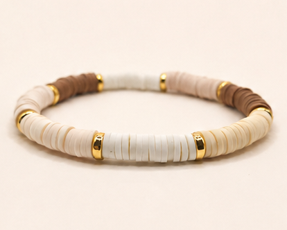 🤎 Handgemachtes Armband in Beige & Braun