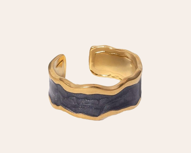 Retro ring: Edelstahl 304 Schwarz