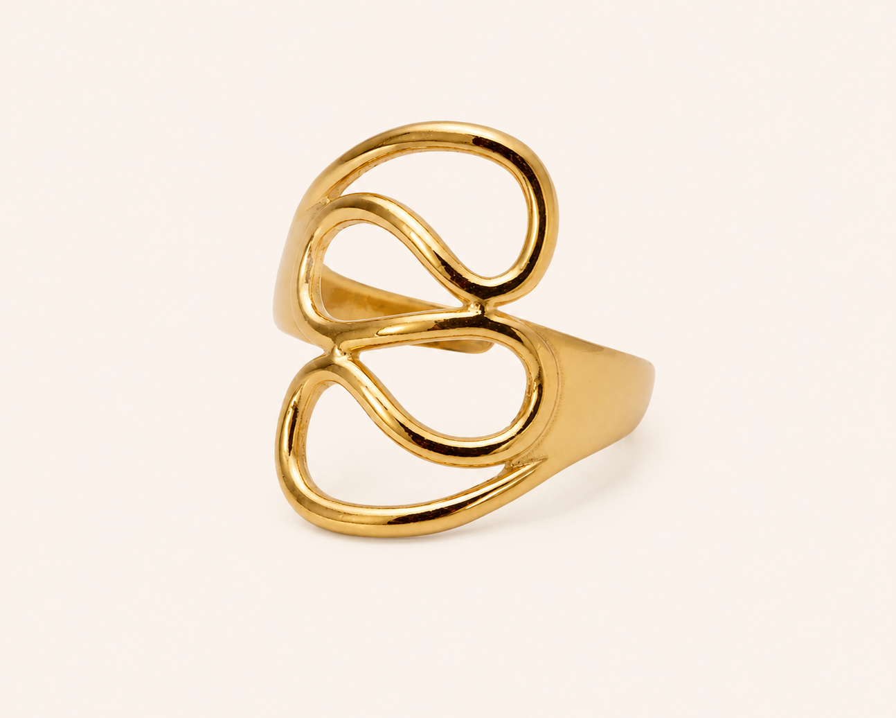 Offener Ring Edelstahl 304 Elegant, Retro