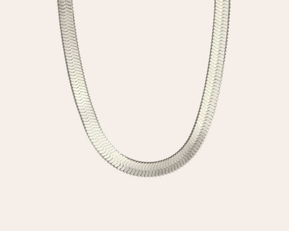 Schlangenkette 4 mm aus Edelstahl 304 – Wasserfeste Halskette in Stahlfarbe (50 + 5 cm)