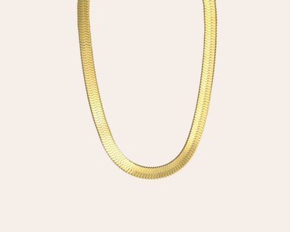 Schlangenkette 4 mm aus Edelstahl 304 – Goldfarbene Wasserfeste Halskette (50 + 5 cm)