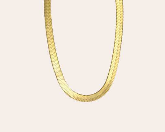 Schlangenkette 4 mm aus Edelstahl 304 – Goldfarbene Wasserfeste Halskette (50 + 5 cm)