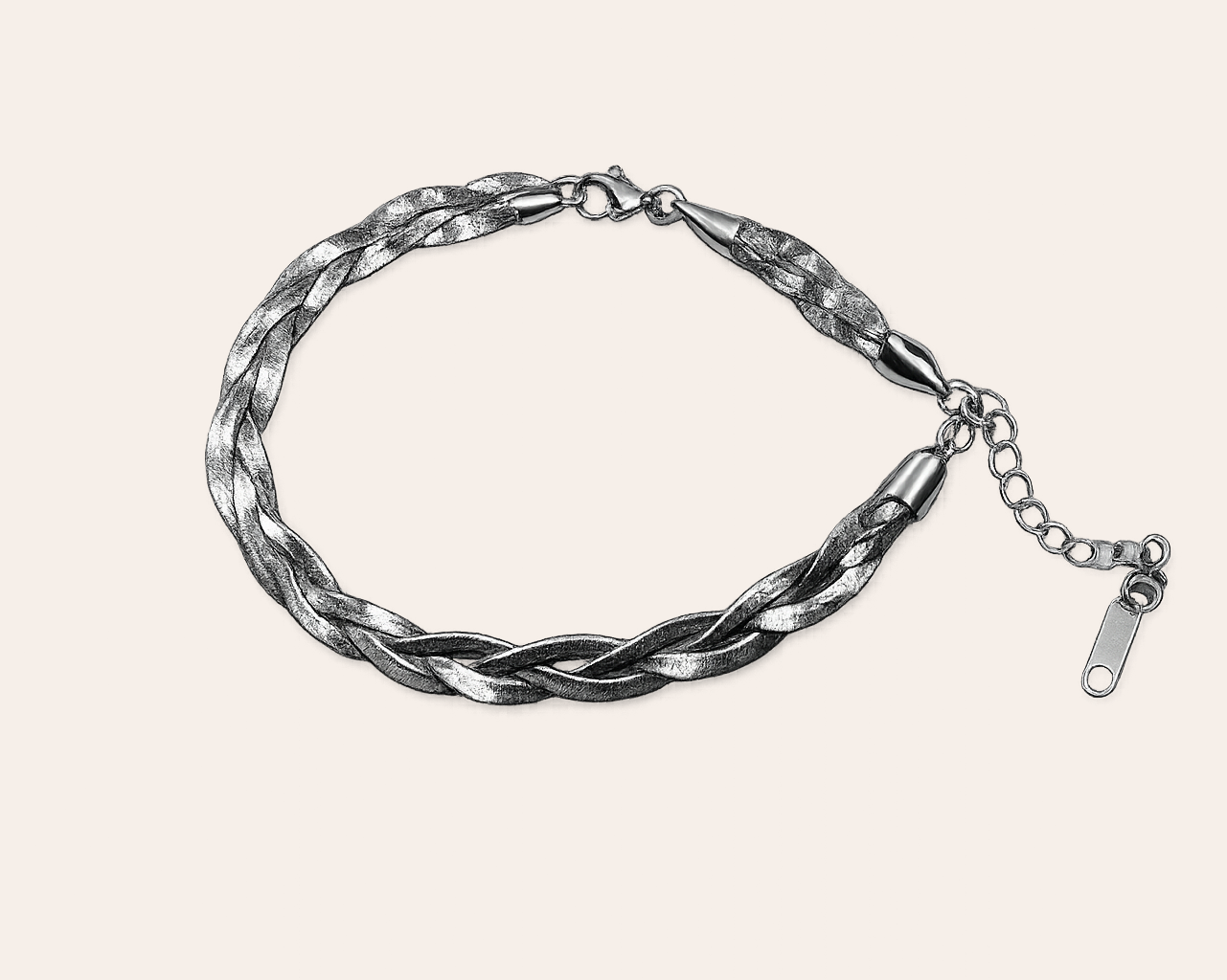 Modernes Edelstahl-Armband im Snake-Style – Silberfarbe