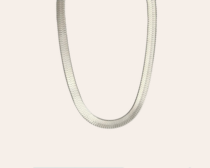 Schlangenkette 4 mm aus Edelstahl 304 – Wasserfeste Halskette in Stahlfarbe (45 + 5 cm)